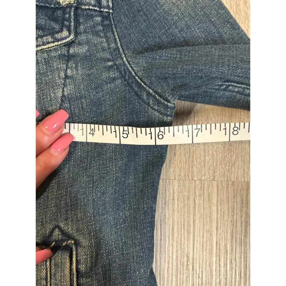 Anthropologie Pilcro Distressed Denim Trucker Jean Jacket Casual Retro S Classic